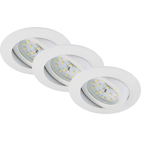 PRISMA - SET 3 FARETTI DA INCASSO diametro 8,2cm 5W colore bianco, luce calda 400 lumen