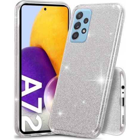 Custodia glitterata per Samsung Galaxy A72 5G / A72 LTE, argento (1/3)