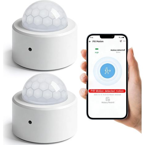 2 Pièces Détecteur de Mouvement Zigbee PIR, Capteur Intelligent pour Application Smart Life/Tuya, Hub Zigbee Requis (1/5)