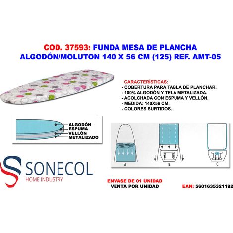 SONECOL Mesa de plancha de algodón Moluton 140 x 56 AMT-05