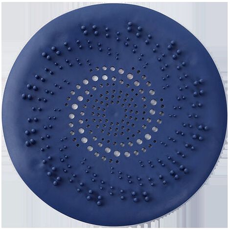 Couvercle de bonde de sol en silicone anti-obstruction bleu pour évier (1/4)