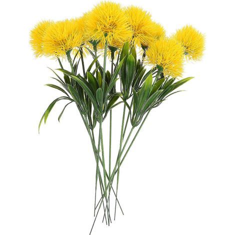 Lot de 10 pissenlits artificiels réalistes, décoration pour photos-25.00X3.50X3.50CM-Yellow (1/3)