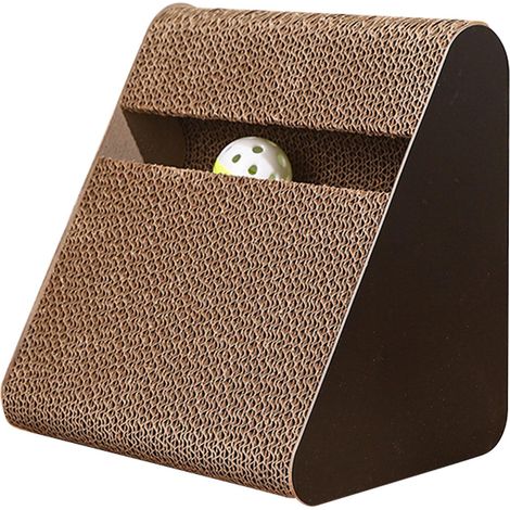 Rampes triangulaires en carton pour chat avec balles, jouet anti-stress robuste pour le salon