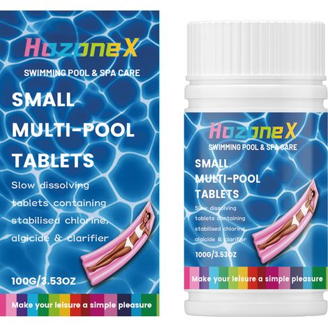 Slow-release tablets for small multi-purpose pools, water quality care, clearing, suitable for hot tubs and small swimming pools -- 100g -- BIEMMEDUE (1/5)