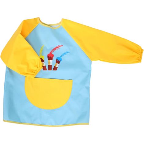 Blouse de Peinture Poche Pratique Tablier Imperméable pour Garçon et Filles en Polyester, Manches Longues pour Activités de Peinture à L’école Maternelle (1/5)
