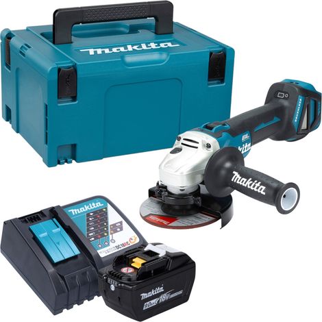 Meuleuse d'angle sans fil Makita DGA 511 Z 18 V 125 mm sans balais + 1 batterie 9,0 Ah + chargeur + Makpac (1/5)