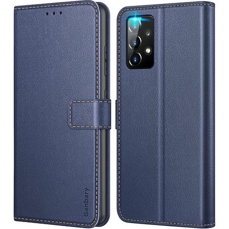 Samsung Galaxy A52 A52s 5G Hülle Leder Flipcase Blau Standfunktion (1/5)