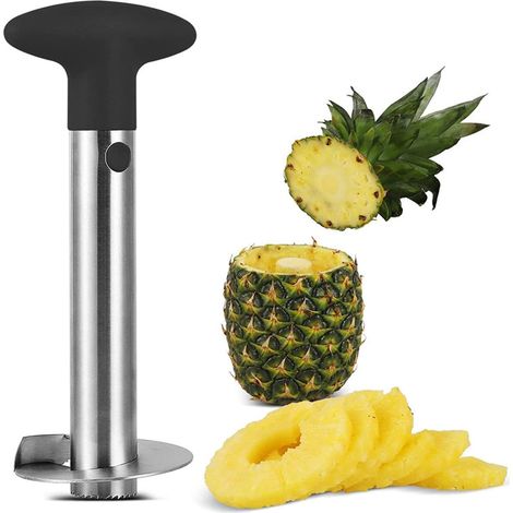 Coupe-ananas – Dénoyauteur d'ananas – Éplucheur d'ananas en acier inoxydable Outil pour la maison et la cuisine Noir (1/5)