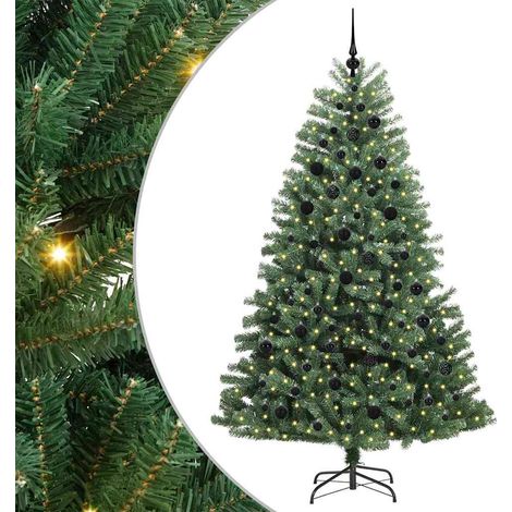 Sapin de Noël,Arbre de Noël Artificiel à Branches Articulées Vert 210 cm CFW60922 (1/5)