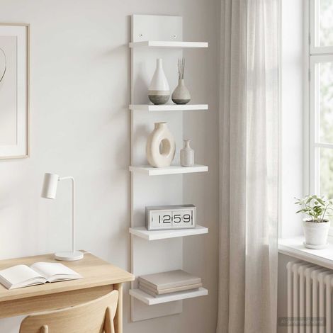 vidaXL Étagère Murale Blanc 22 x 15 x 100 cm Bois d'ingénierie (1/5)