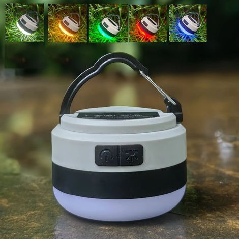 Wiederaufladbare LED-Campinglampe (1200 mAh) – Mehrere Farben – Stufenlose Dimmung – Magnetischer Saugnapf für Zuhause und Camping (1/4)