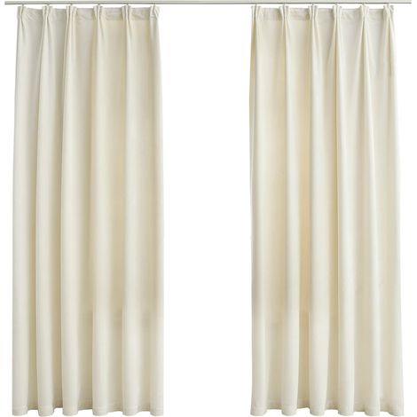 Maison Exclusive - Tende Oscuranti con Ganci 2 pz Crema in Velluto 140x175 cm
