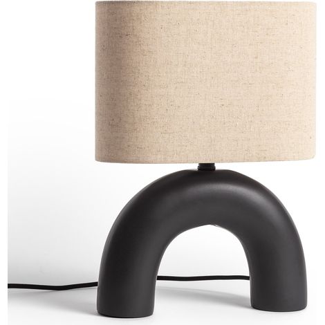 Lampe à Poser Céramique et Tissu Callie Noir (1/5)