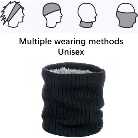 Lot de 2 cache-cous d'hiver tricotés, épais et coupe-vent, pour hommes et femmes. (1/5)