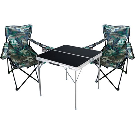 3-teiliges Campingmöbel Set schwarz - Camouflage-MMC330883B+2xMPO2469 (1/4)