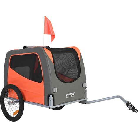 Charge 30 kg, transport pratique de votre animal en remorque vélo pliable avec réflecteurs et drapeau (1/5)