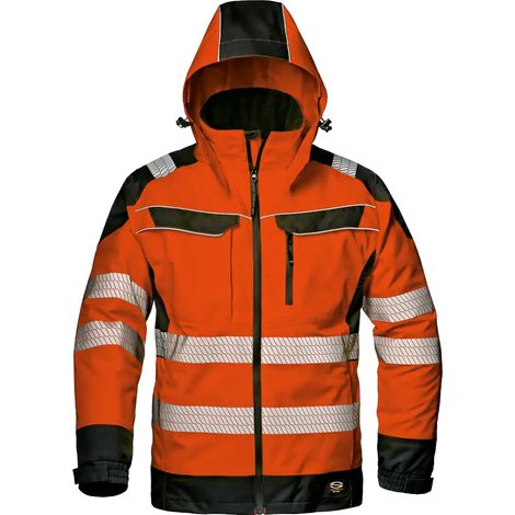 SIR SAFETY SYSTEM ANDROMEDA Parka de travail imperméable orange haute visibilité et noir Taille S