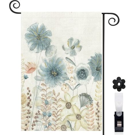 Drapeau de jardin extérieur décoration extérieure toile résistante double face 30 x 45 cm pour porche et cour (1/5)