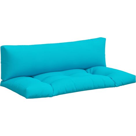 Coussins de palette lot de 2,Coussins d'extérieur turquoise tissu Oxford CFW794150 (1/5)