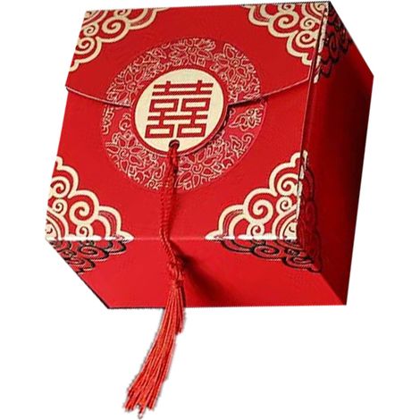Chinesische Bonboniere, geräumig, handlich, robust, vielseitig, chinesische Xi-Bonboniere für Hochzeiten, Feiern, Partys, Typ 3, klein [6,5 x 6,5 x 4,5 cm / 2,6 x 2,6 x 1,8 Zoll] (1/5)