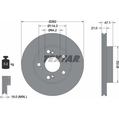 Lot de 2 Disques de frein Textar 92175803 ACURA 45251S6M000 45251S7AJ10