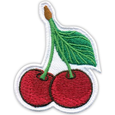 Patchion Frische & Süße Kirschen - Aufbügelbare / Heißsiegel-Rückseite - Gestickter Aufnäher/Abzeichen/Emblem
