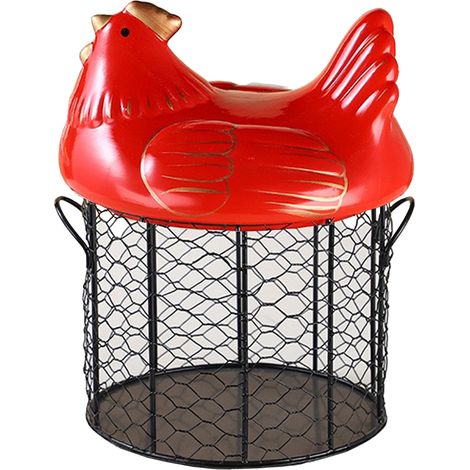 Panier de rangement pour œufs [Andre En ligne] Modèle rétro avec filet noir et motifs dorés, idéal pour cuisine (1/5)