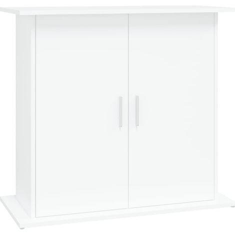 Vidaxl – Support pour aquarium blanc 81x36x73 cm en bois d'ingénierie – Résistance à l'humidité – Design élégant avec rangement intégré