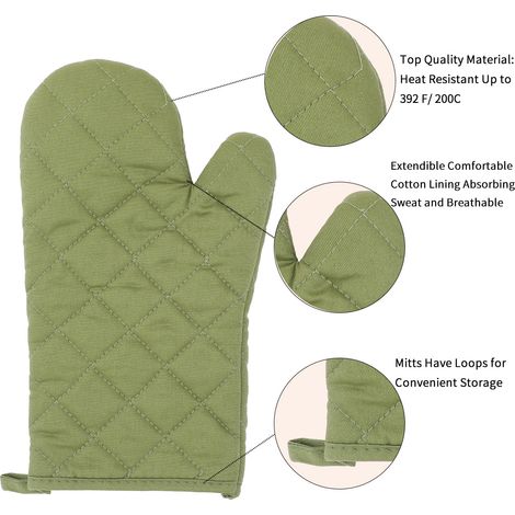 Lot de 4 Gants de Cuisine Résistants à la Chaleur – Antidérapants, Idéaux pour Cuisine (1/5)