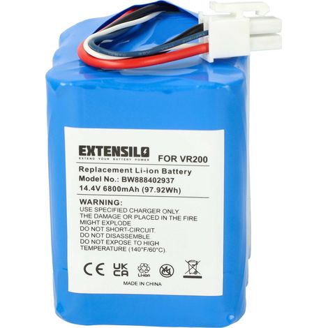 EXTENSILO Batería reemplaza Vorwerk 20884-1 para robot limpieza (6800 mAh, 14,4 V, Li-Ion) (1/4)