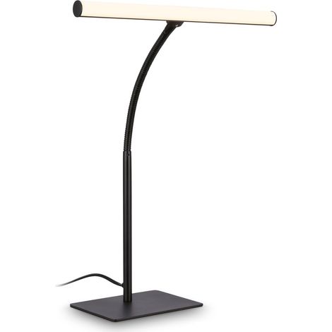Briloner Lampe de bureau LED orientable 32x47,5 cm 7W, 800lm, 3000K blanc chaud interrupteur filaire noir - Lampe de table bureau salon (1/5)