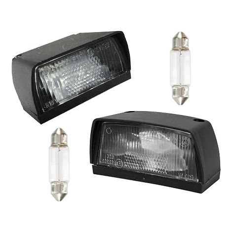 Feux Éclairage de Plaque d'immatriculation pour Remorque avec ampoules, Feu éclaireur de plaque minéralogique lampe 12V caravanes (1/3)