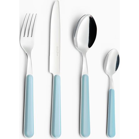 Servizio Set di Posate 24 pezzi in Acciaio Inox Eme Brio Azzurro 63