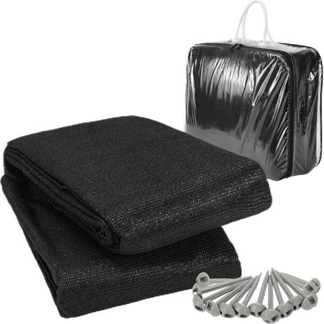SWANEW Tappeto da esterno Tappeto da Tenda Tappeto da Viaggio da Campeggio Tappeto da Gazebo per Caravanna 250X250cm Nero (1/5)