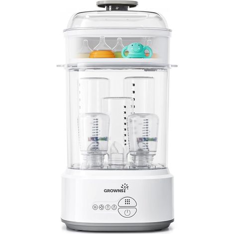 Stérilisateur Biberon avec Séchage, Stérilisateur Électrique à Vapeur Compact pour Biberons, Tétines, Pièces de Tire-lait