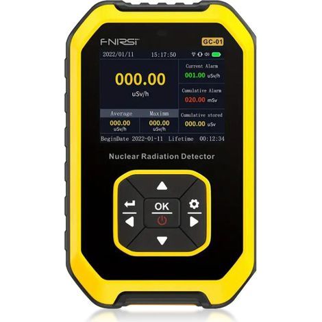 Compteur Geiger - Détecteur de rayonnement nucléaire - Dosimètre de rayonnement avec écran LCD, portable et rechargeable, moniteur de rayonnement bêta-gamma, 5 unités de dosage commutables - Compteur (1/5)