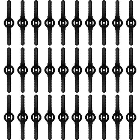 30 pcs lames de rechange en plastique, lames de coupe-bordures, lames de tondeuse, accessoires de tondeuse, lames de rechange pour coupe-bordures sans fil - (noir)