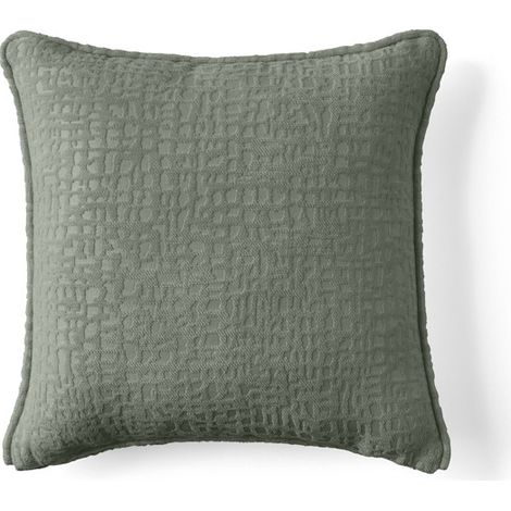 Topaze - coussin - en tissu velours relief - 40x40 cm - vert (1/5)
