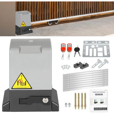 Wolketon Schiebetorantrieb Set - 550W Motor, bis 1200 kg, mit 2 Schlüssel und Fernbedienung, Hoftorantrieb, Torantrieb, Schiebetor, Toröffner