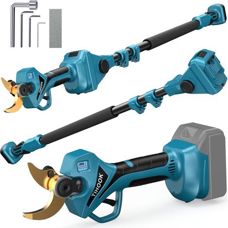Sécateur Électrique Sans Fil 2 en 1, Moteur Sans Balais de 40 mm, Perche de 2,5 m, Coupe Maximale de 60 mm Pour Batterie BL-18 V, avec Écran LCD, Pour le Jardinage (Sans Batterie) (1/5)
