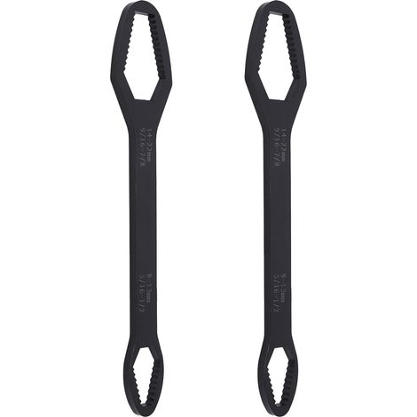 Clés à molette doubles autoserrantes de 8 à 22 mm, ensemble d'outils multifonctionnels pour réparation, noir électrophorétique (1/5)
