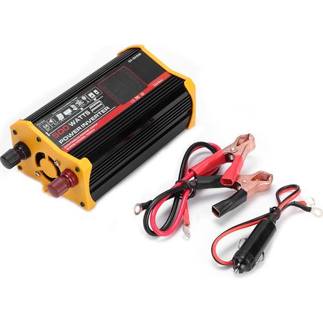 Convertisseur 500W DC 12V vers AC 110V avec écran couleur, onduleur automatique noir (1/5)