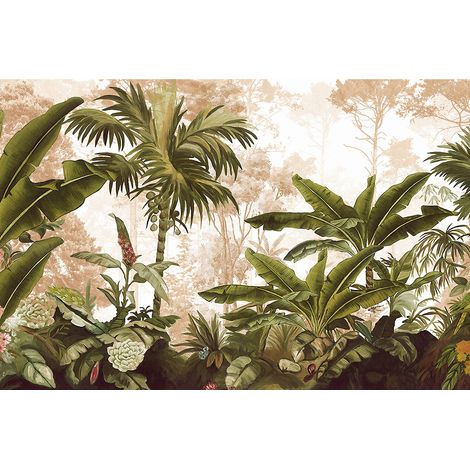 Papier peint panoramique - Forêt Tropicale - 130 cm x 86 cm (1/2)