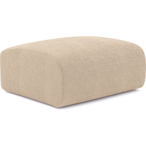 Pouf en velours côtelé beige MYRA (1/5)