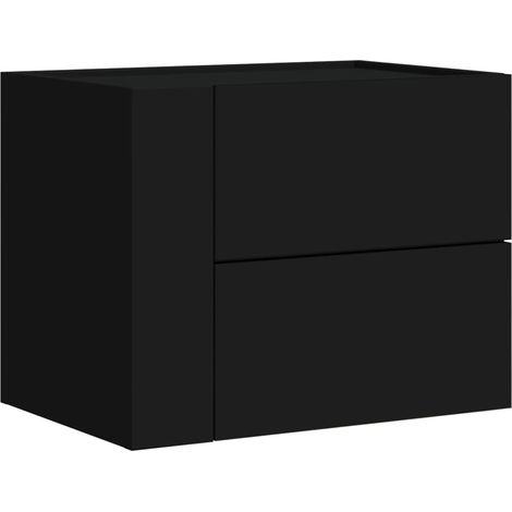 Maison Exclusive - Mesita de noche de pared negra 45x30x35 cm (1/5)