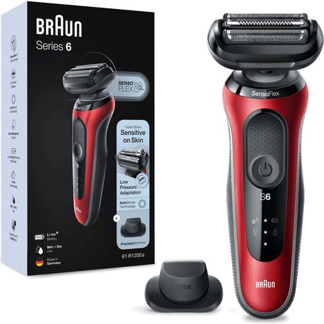 Braun Series 6 61-R1200s Folienschaber Trimmer Schwarz, Rot (1/4)