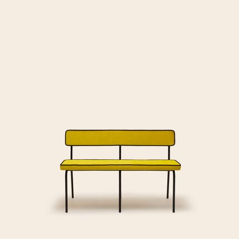 Banc en Velours uni Dalila et passepoil noir YSABEAU (1/4)