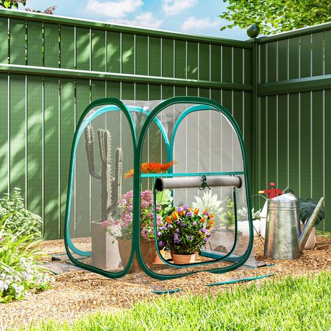 Mini-Gartengewächshaus, Mini-Pop-up-Gewächshaus aus transparentem PVC, für den Innen- und Außenbereich, für Gemüse, 70 x 70 x 80 cm