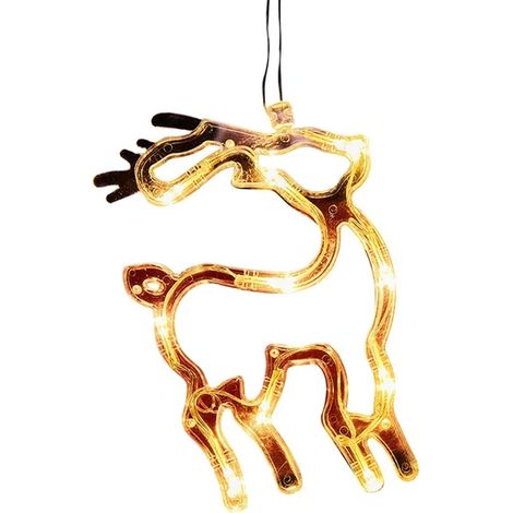 Luces Led Para Árbol De Navidad - Adornos Navideños Con Ventosa - Figuras De Muñeco De Nieve Y Ángel - 1 Unidad (1/5)
