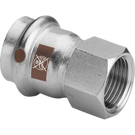 Viega Pièce de transition Temponox 811730 15 mm x Rp 3/8, acier, inoxydable, filetage Rp, SC-Contur